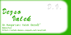 dezso valek business card